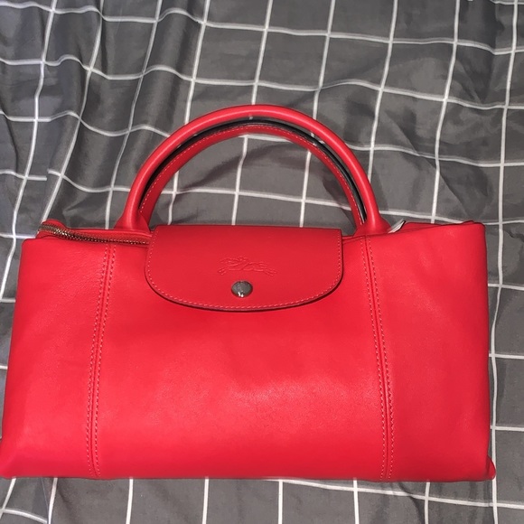 Brand New Le Pliage Cuir Pokemon Red Leather Travel Bag (NWOT) - Picture 3 of 15